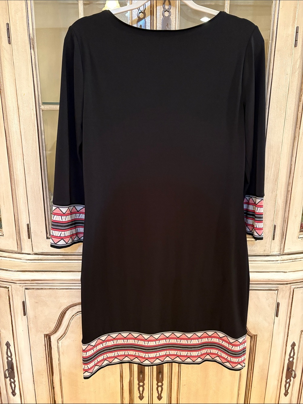White House Black Market Black Dress with Embroidered V-Neckline - Picture 10 of 12